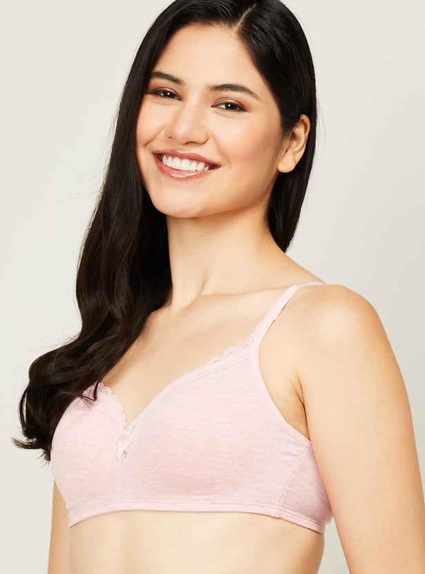 ENAMOR Women Solid Balconette Padded Non-Wired Bra