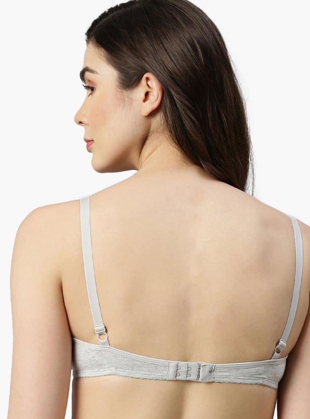 ENAMOR Heathered Plunge Padded Non-Wired Bra