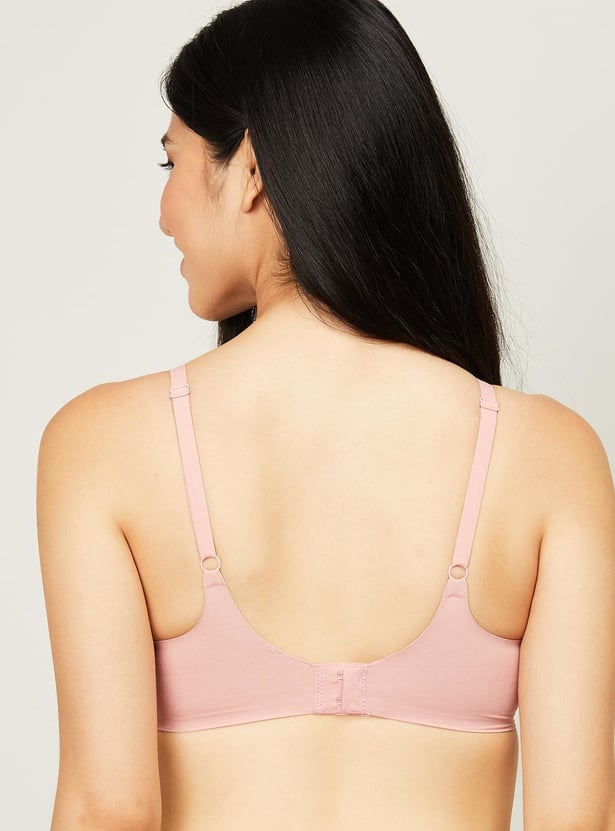 ENAMOR Solid Plunge Padded Non-Wired Bra