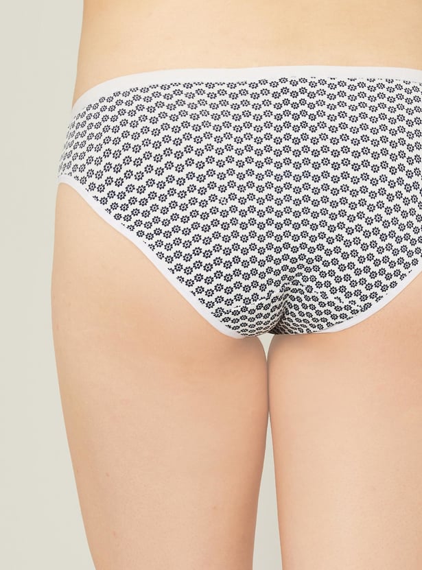 ENAMOR Women Printed Elasticated Bikini Panty - Pack of 3