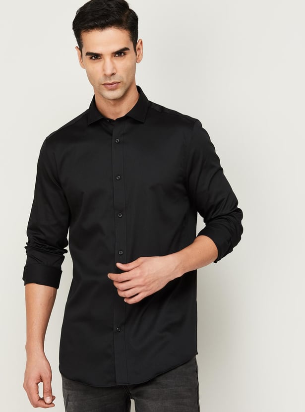 JACK & JONES Men Solid Slim Fit Casual Shirt