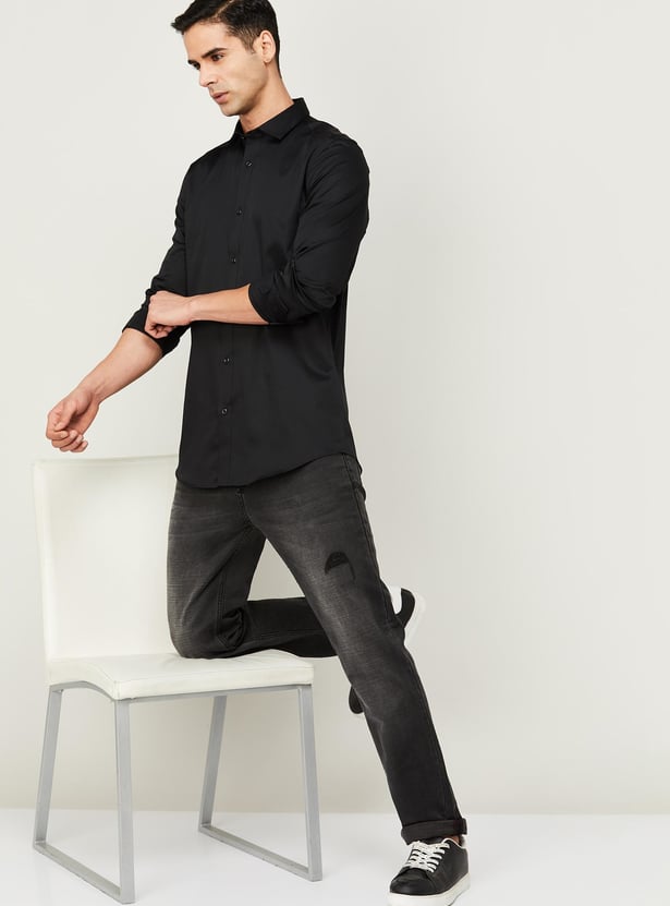 JACK & JONES Men Solid Slim Fit Casual Shirt