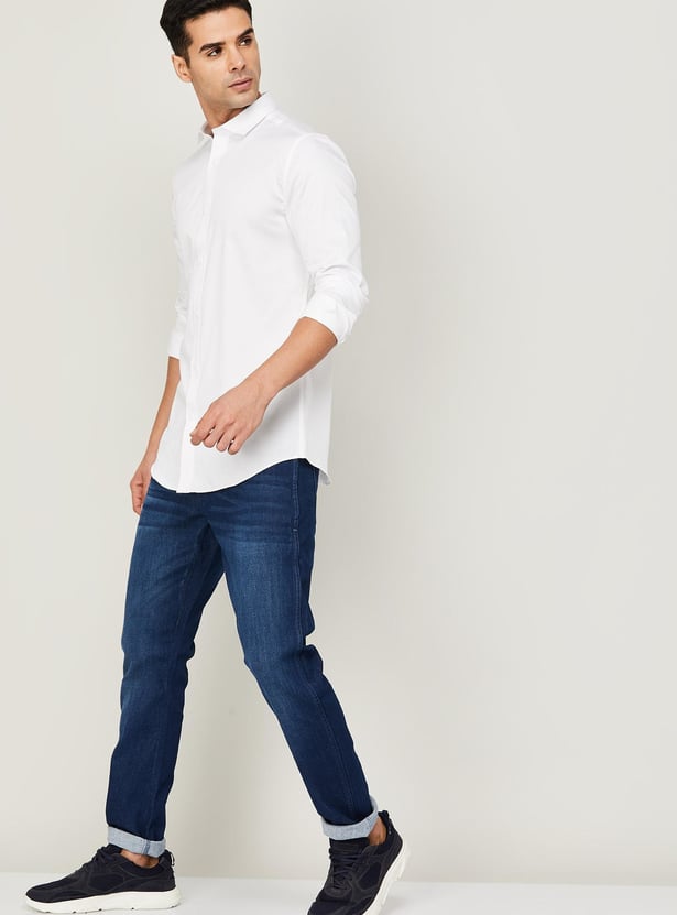 JACK & JONES Men Solid Slim Fit Casual Shirt