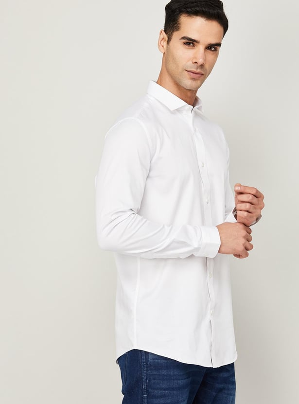 JACK & JONES Men Solid Slim Fit Casual Shirt
