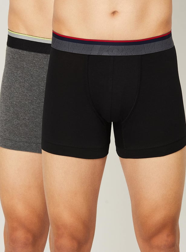 FAME FOREVER Men Solid Trunks - Pack of 2
