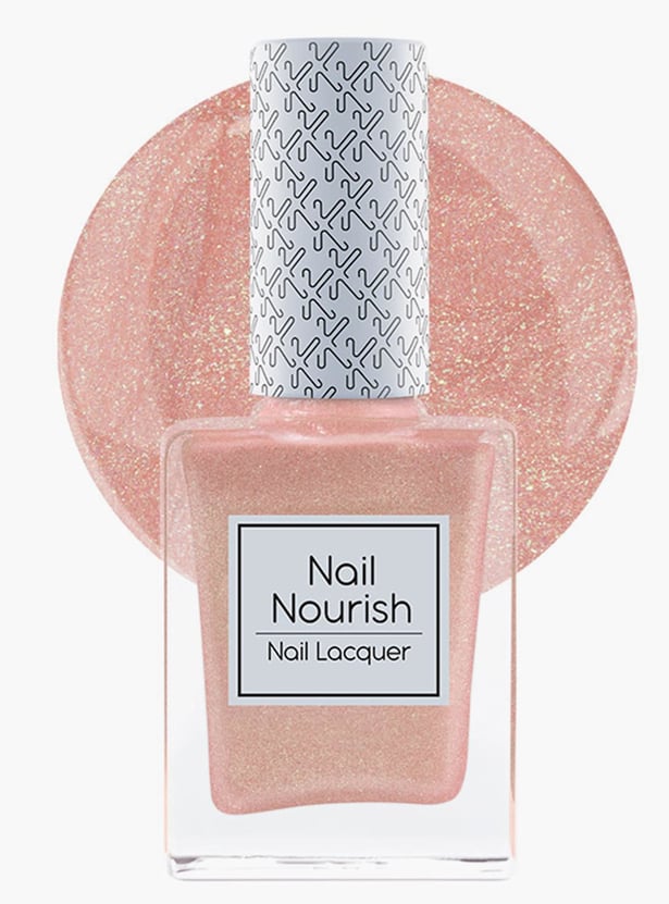 KAY BEAUTY Nail Nourish Glitter Pastel Nail Enamel Polish - Rose Gold Sparkle