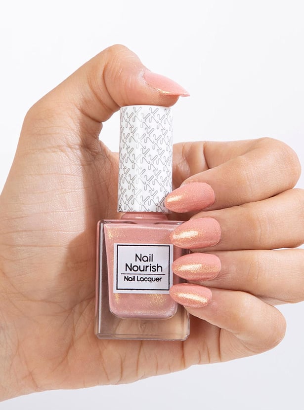 KAY BEAUTY Nail Nourish Glitter Pastel Nail Enamel Polish - Rose Gold Sparkle