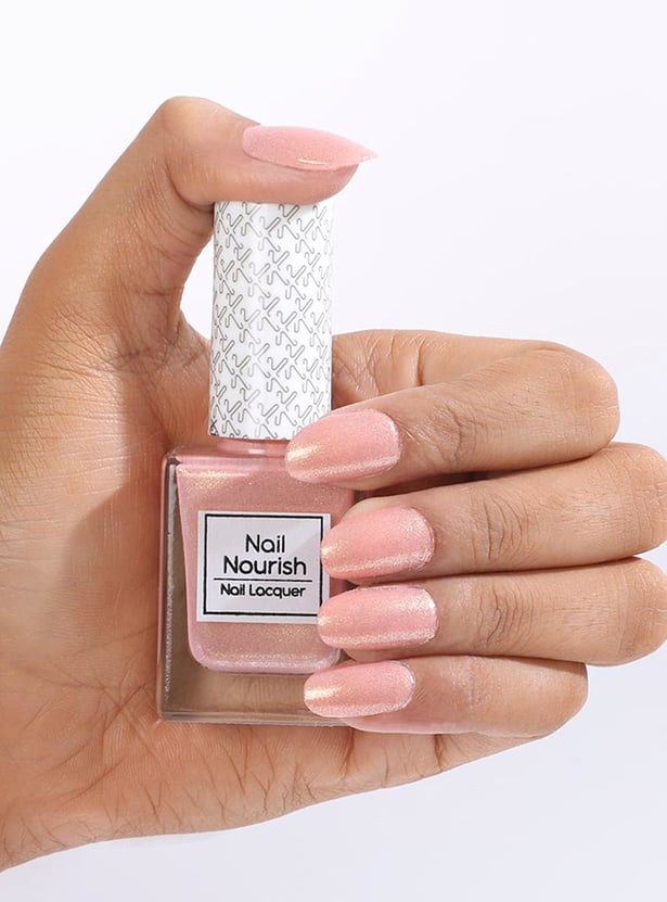 KAY BEAUTY Nail Nourish Glitter Pastel Nail Enamel Polish - Rose Gold Sparkle