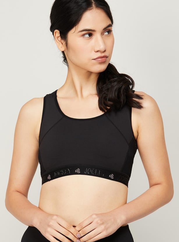 JOCKEY Solid Padded Racer Back Sports Bra