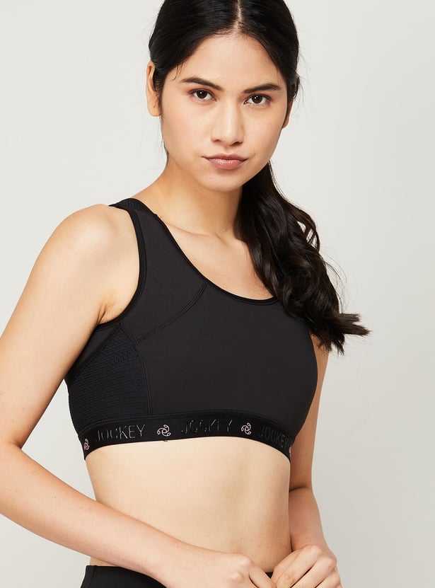 JOCKEY Solid Padded Racer Back Sports Bra