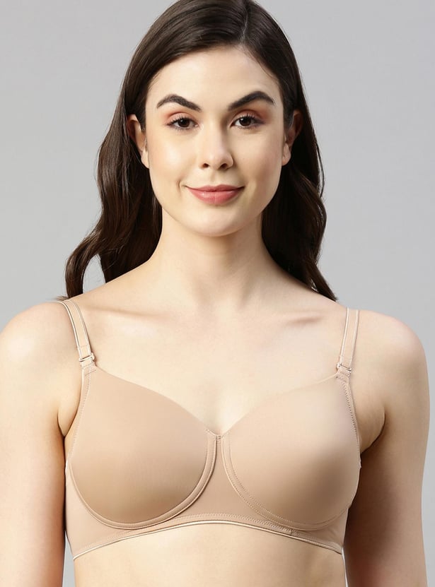 ENAMOR Solid Padded Non-Wired Full Coverage Bra