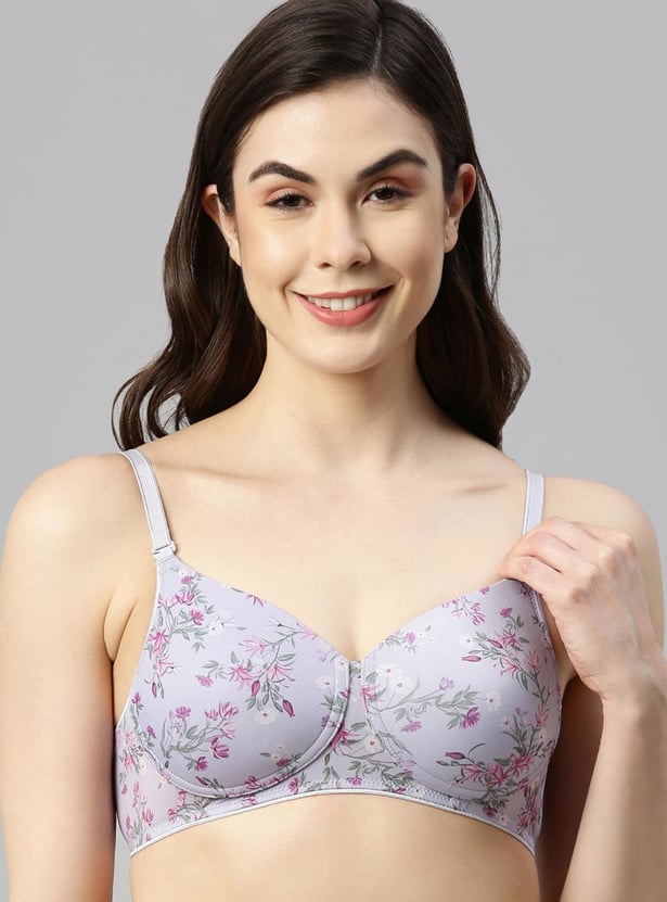 ENAMOR Solid Padded Non-Wired Full Coverage Bra