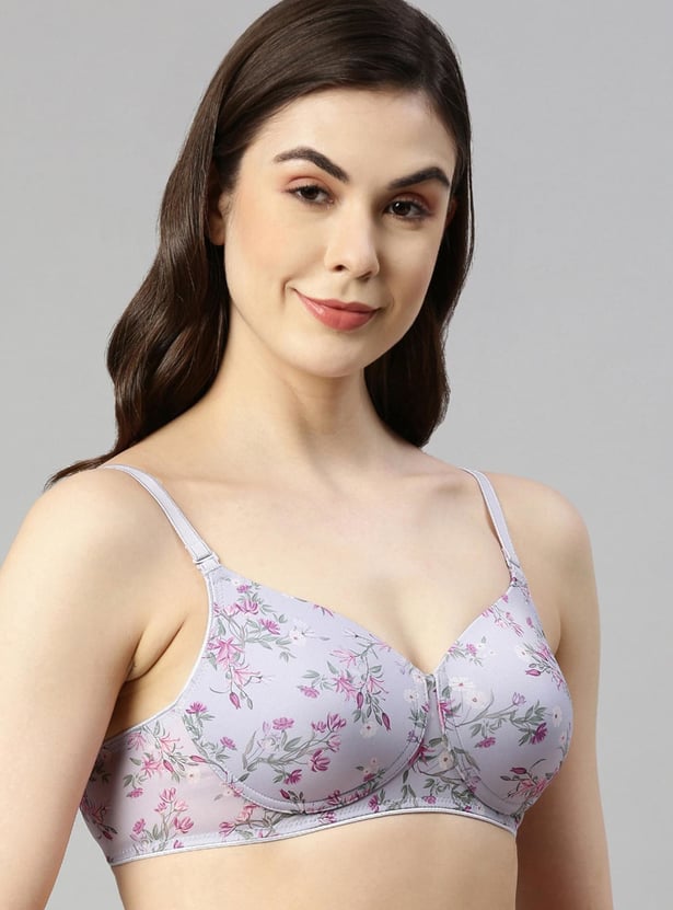ENAMOR Solid Padded Non-Wired Full Coverage Bra