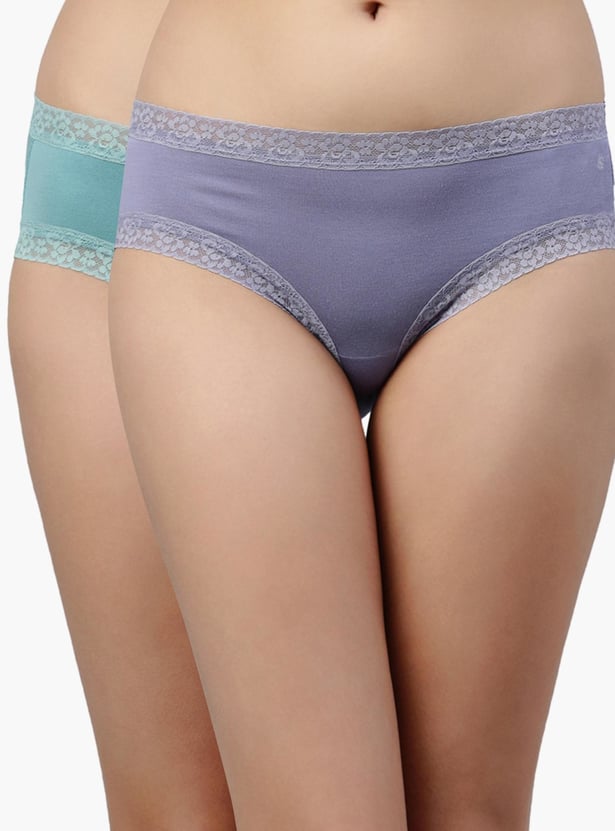 ENAMOR Solid Hipster Panties - Pack of 2