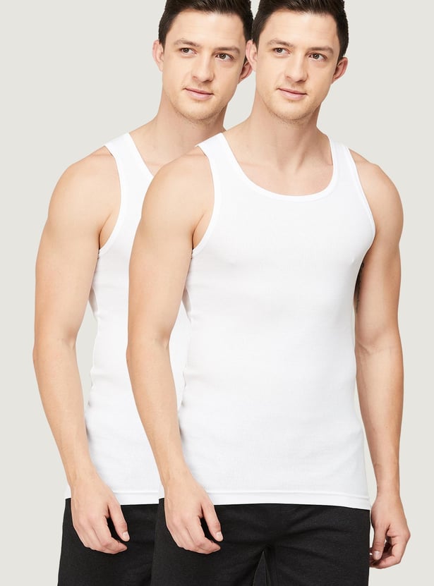 FAME FOREVER Men Solid Round Neck Inner Vest