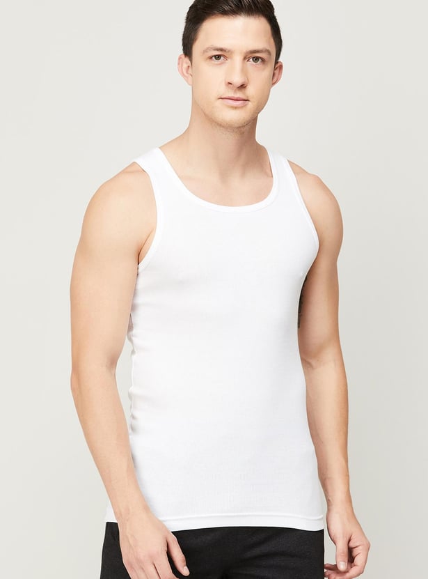 FAME FOREVER Men Solid Round Neck Inner Vest