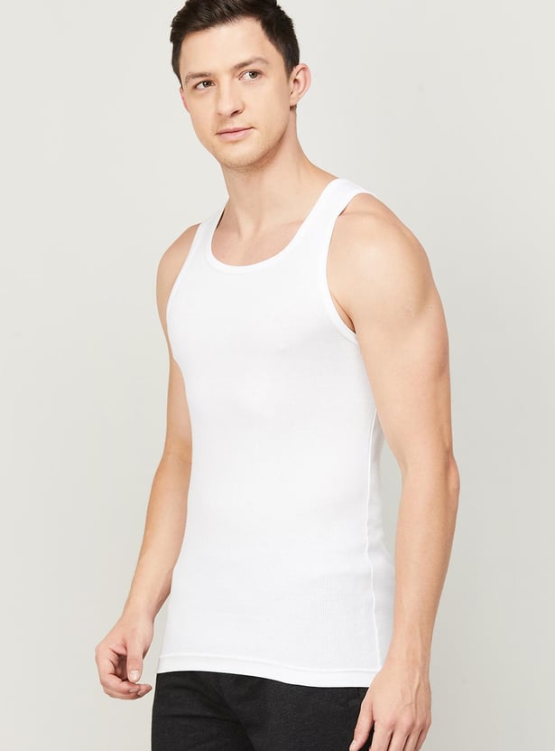 FAME FOREVER Men Solid Round Neck Inner Vest