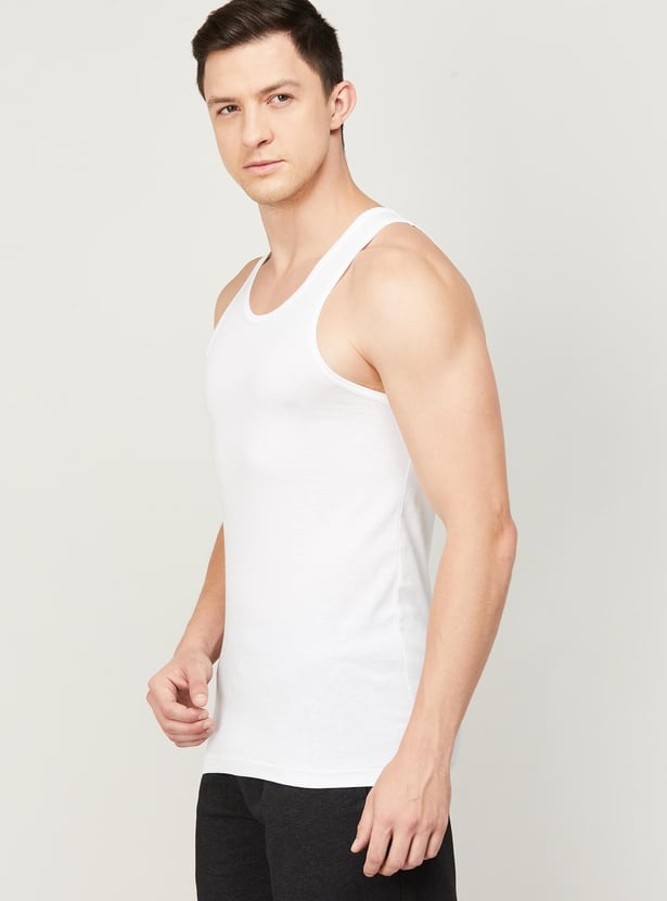 FAME FOREVER Men Solid Round Neck Inner Vest