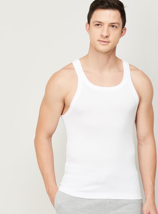 FAME FOREVER Men Solid Round Neck Inner Vest