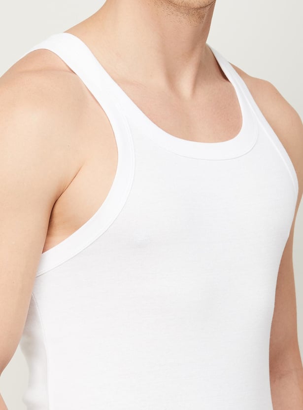 FAME FOREVER Men Solid Round Neck Inner Vest