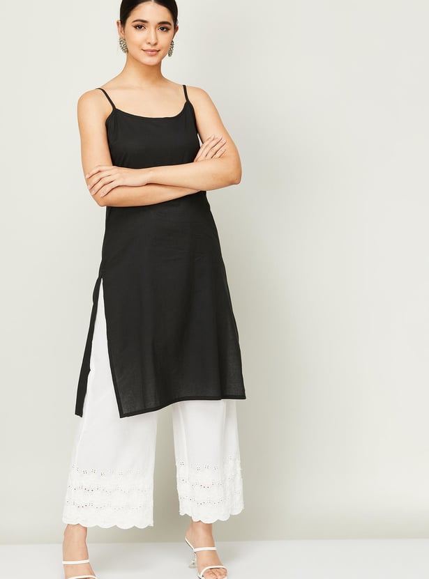 MELANGE Women Solid Sleeveless Long Slip