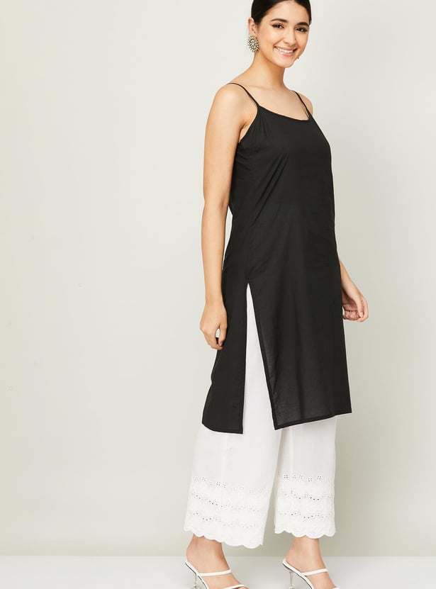 MELANGE Women Solid Sleeveless Long Slip