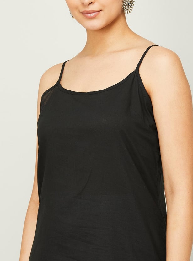 MELANGE Women Solid Sleeveless Long Slip