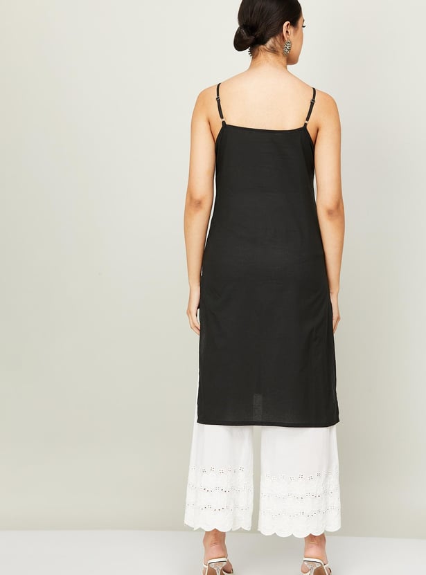 MELANGE Women Solid Sleeveless Long Slip