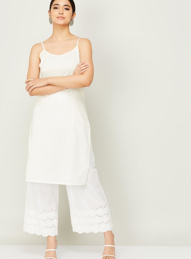 MELANGE Women Solid Sleeveless Long Slip