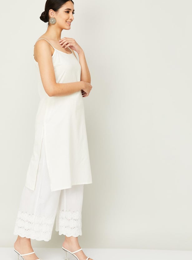 MELANGE Women Solid Sleeveless Long Slip