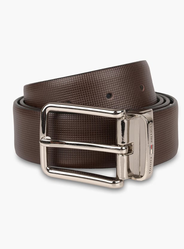 TOMMY HILFIGER Genuine Leather Textured Formal Belt