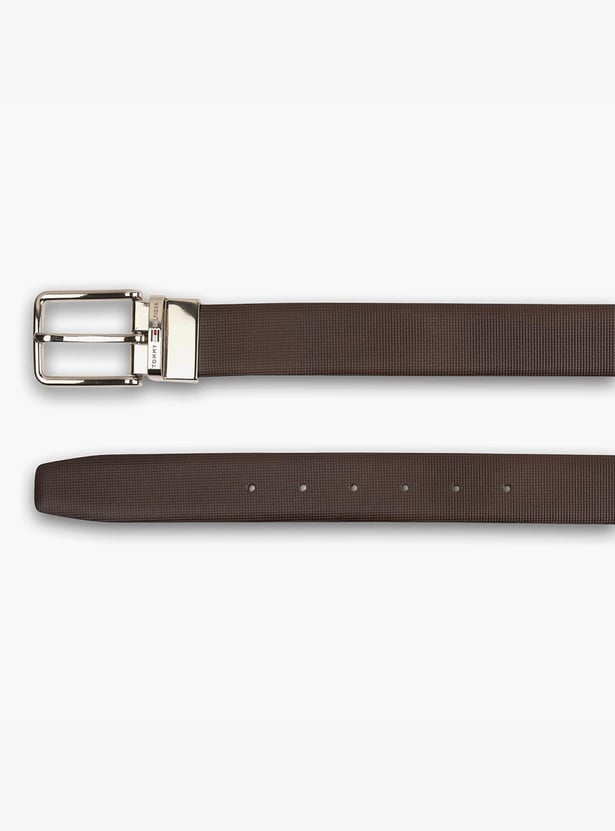 TOMMY HILFIGER Genuine Leather Textured Formal Belt
