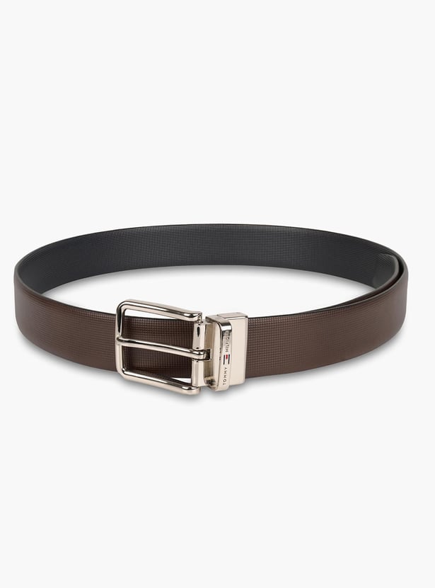 TOMMY HILFIGER Genuine Leather Textured Formal Belt