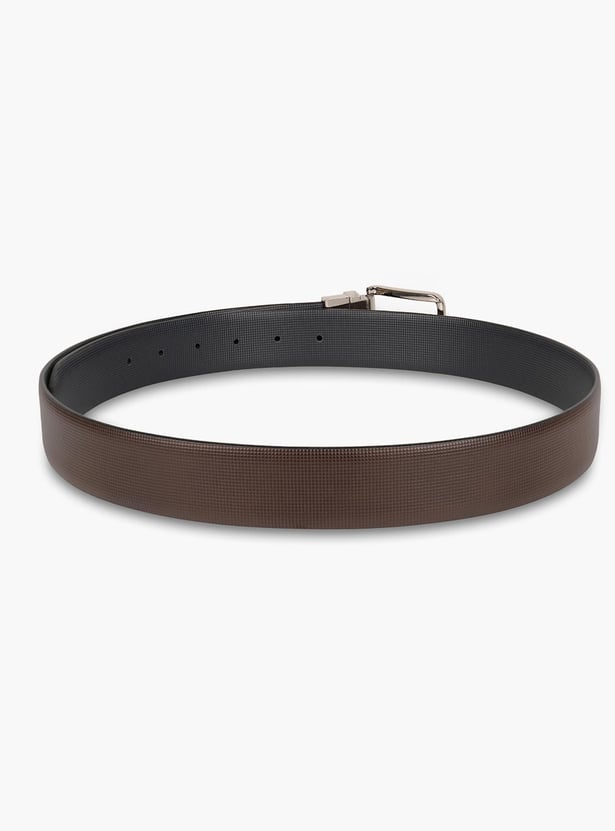 TOMMY HILFIGER Genuine Leather Textured Formal Belt
