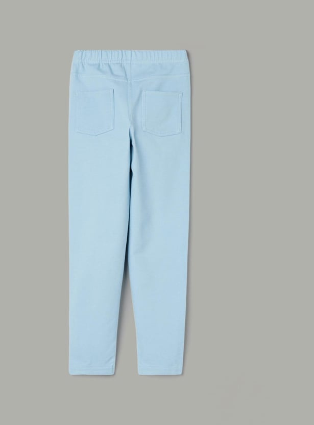 FAME FOREVER Girls Dark Wash Elasticated Jeggings