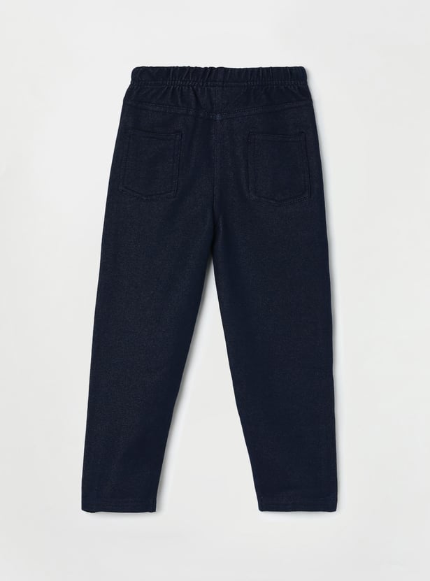 FAME FOREVER Girls Dark Wash Elasticated Jeggings