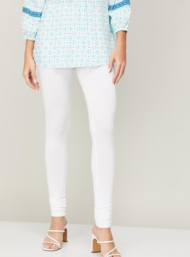 MELANGE Women Solid Elasticated Waist Churidar