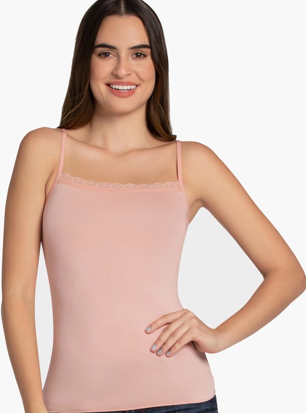 AMANTE Solid Lace Inserts Camisole