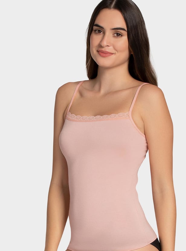 AMANTE Solid Lace Inserts Camisole