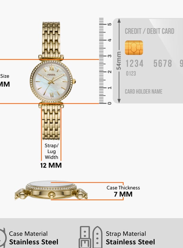 FOSSIL Women Embellished Analog Watch with Metal Strap - ES4735I