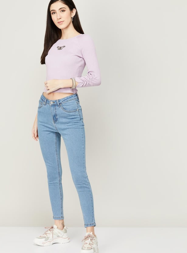 FAME FOREVER Women Lightwashed Skinny Fit Jeans