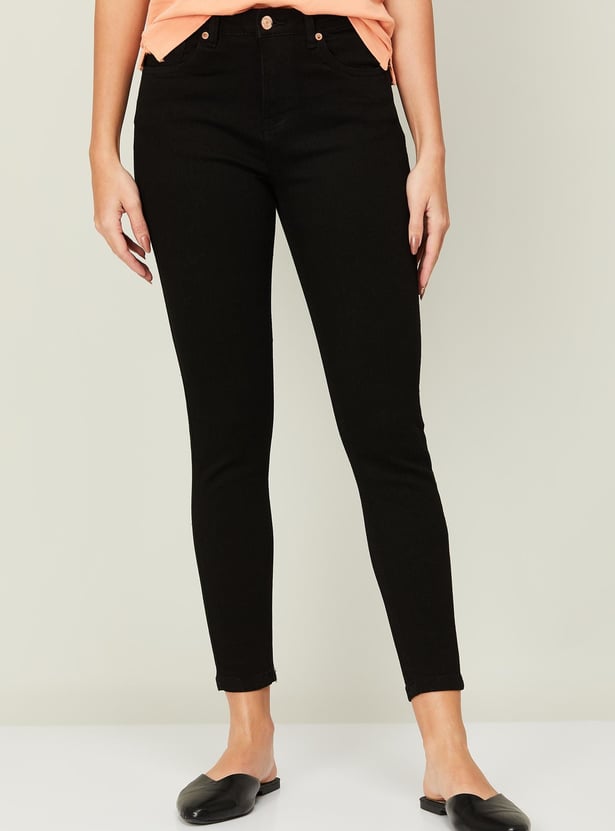 FAME FOREVER Women Solid Skinny Fit Dark Jeans