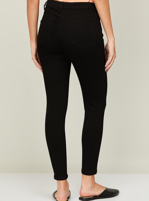 FAME FOREVER Women Solid Skinny Fit Dark Jeans