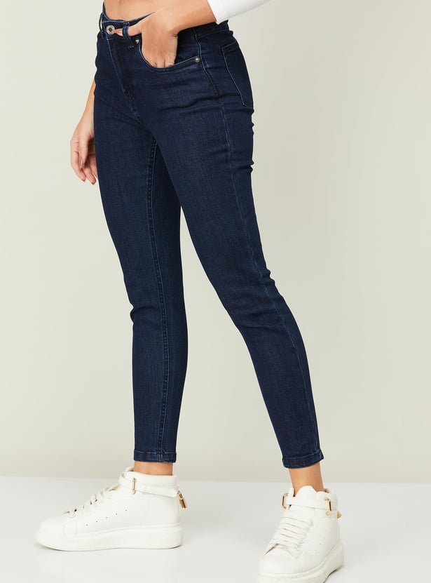 FAME FOREVER Women Solid Skinny Fit Dark Jeans