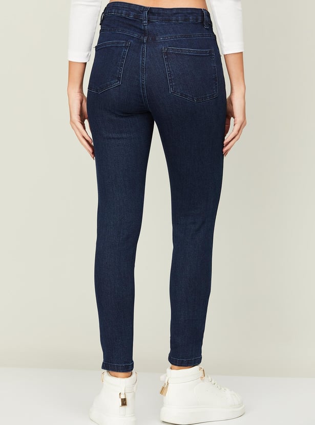 FAME FOREVER Women Solid Skinny Fit Dark Jeans