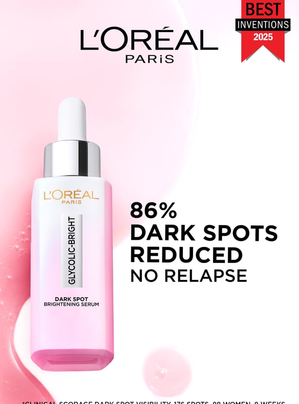 LOREAL PARIS Glycolic Bright Melasyl + Niacinamide Face Serum for Brightening Dark Spots - 30ml