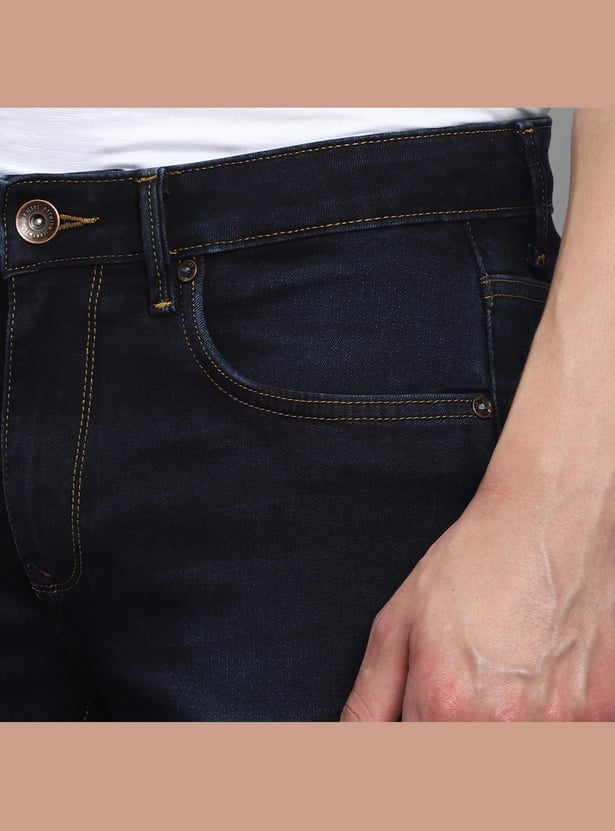 LP JEANS Men Solid Slim Tapered Dark Jeans