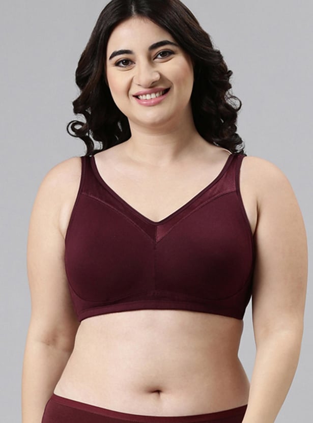 ENAMOR Solid Non-Padded Non-Wired Minimizer Bra