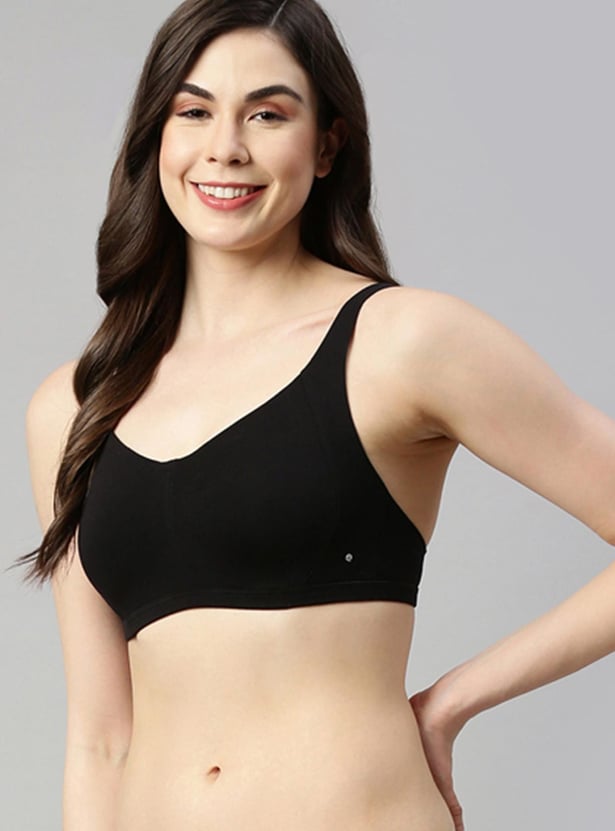 ENAMOR Women Solid Padded Non-Wired Minimizer Bra