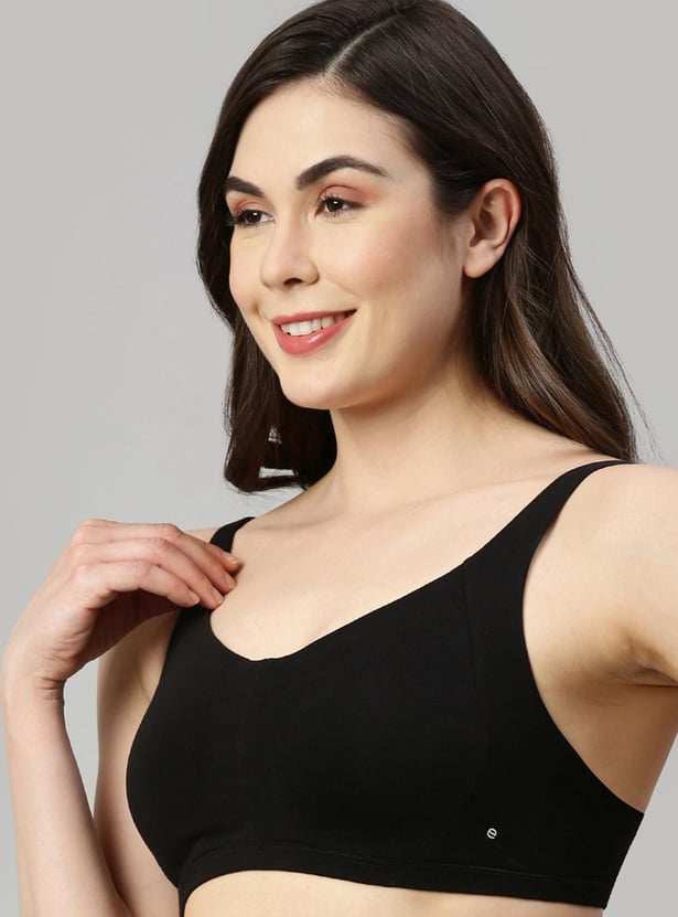 ENAMOR Women Solid Padded Non-Wired Minimizer Bra